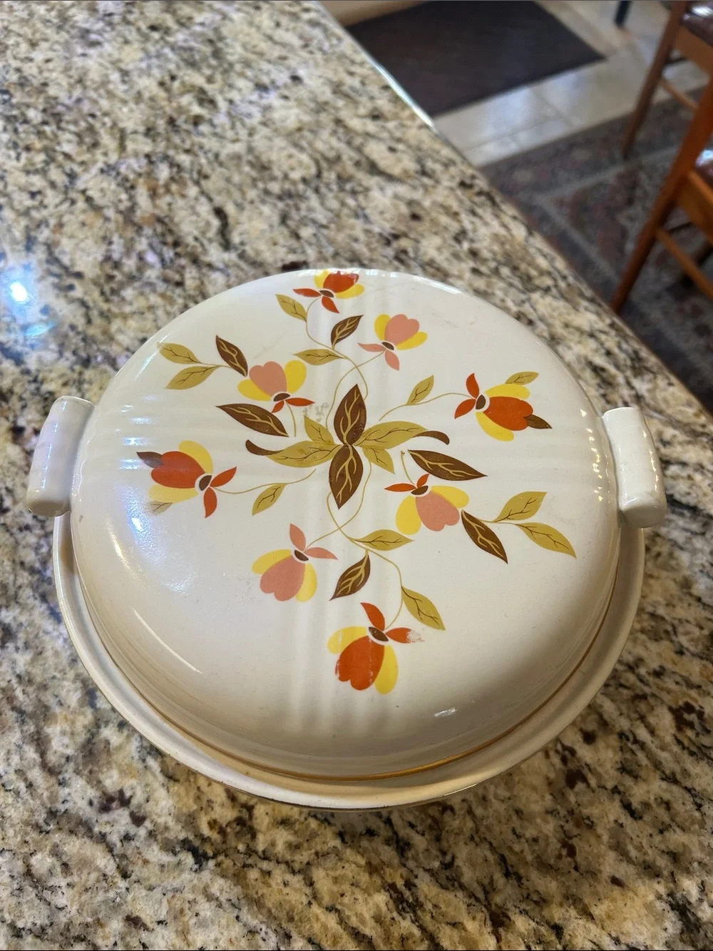 Vintage Hall’s Jewel Tea Autumn Leaf Collection-Covered Casserole Dish